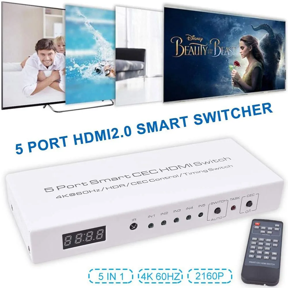 Switch CEC HDMI 2.0 5x1: La Solución Definitiva para Controlar Todos Tus Dispositivos de Entretenimiento