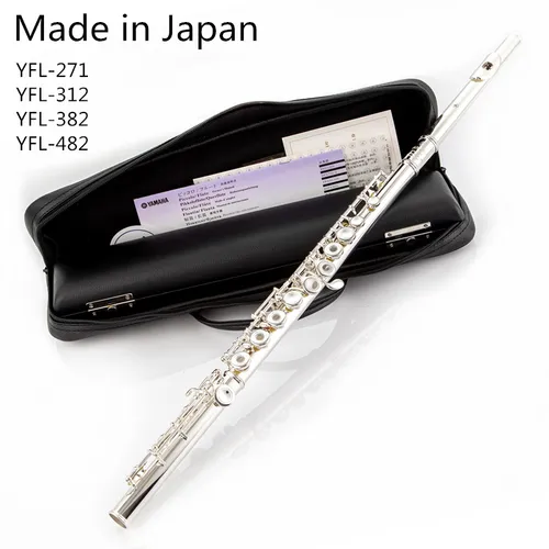 Flauta japonesa de FL-482Professional, instrumento Musical Chapado en plata, con estuche y accesorios, cuproníquel, llave en C, 16 agujeros