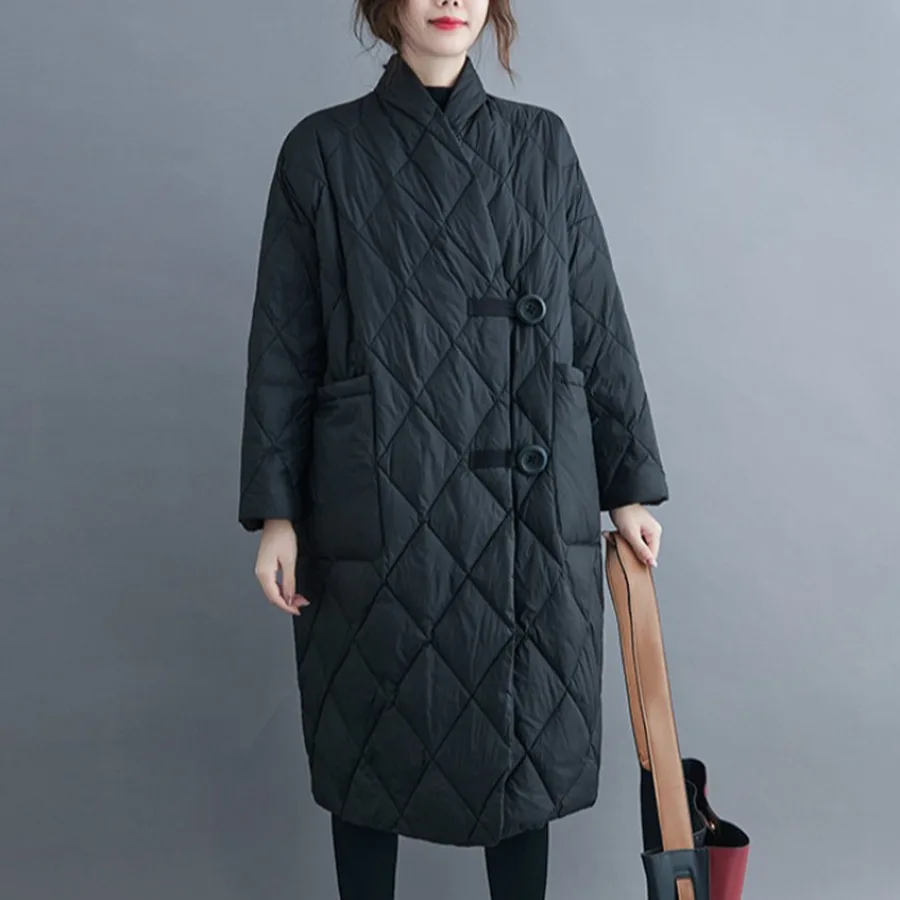 Plus Size 8XL 120kg Winter Women Long Jacket Warm Lady Lightweight Coat Oversized Puffer Parkas Wadded Down Jackets