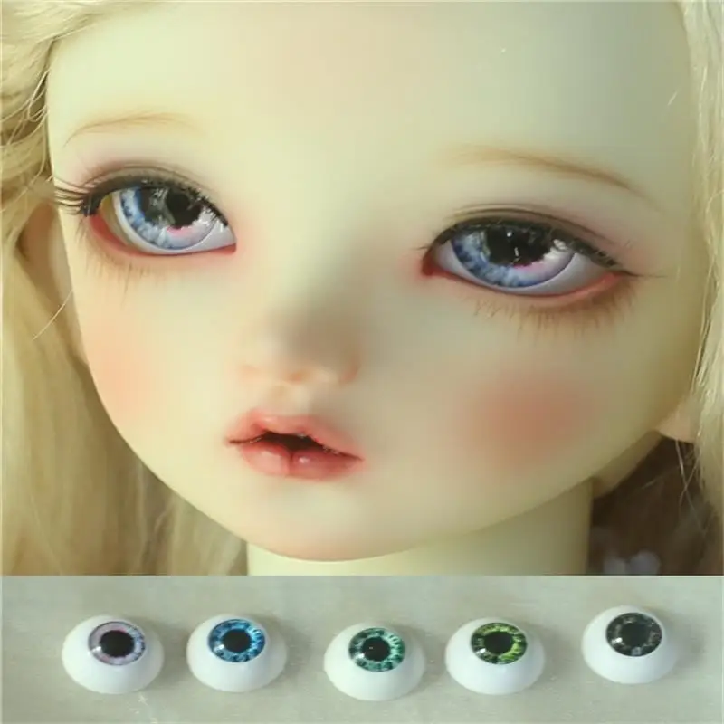 Cool 1 Pairs Black Pupil 12MM/14MM/16MM/18MM BJD Press Eye Shine Acrylic Eyeball for Dolls DIY Making Accessories