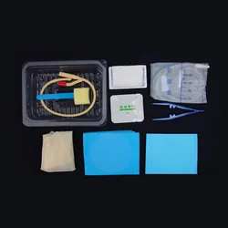 Disposable Sterile Urethral Catheterization Pack Urine Drainage Dressing Kit Double-Lumen Latex Foley Catheter for Man Women