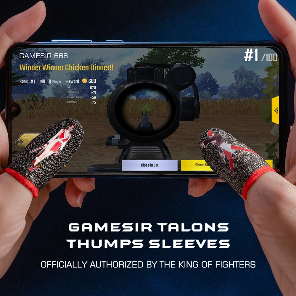 GameSir Talons Gaming Fingertips for PUBG, Call of Duty, Mobile Legends, 1 Pair of Professional Game Fingertip