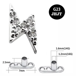 JHJT Cool Lightning Dermal Piercing Top G23 Titanium Base Micro Skin Diver Impants Sexy Fashion Body Jewelry