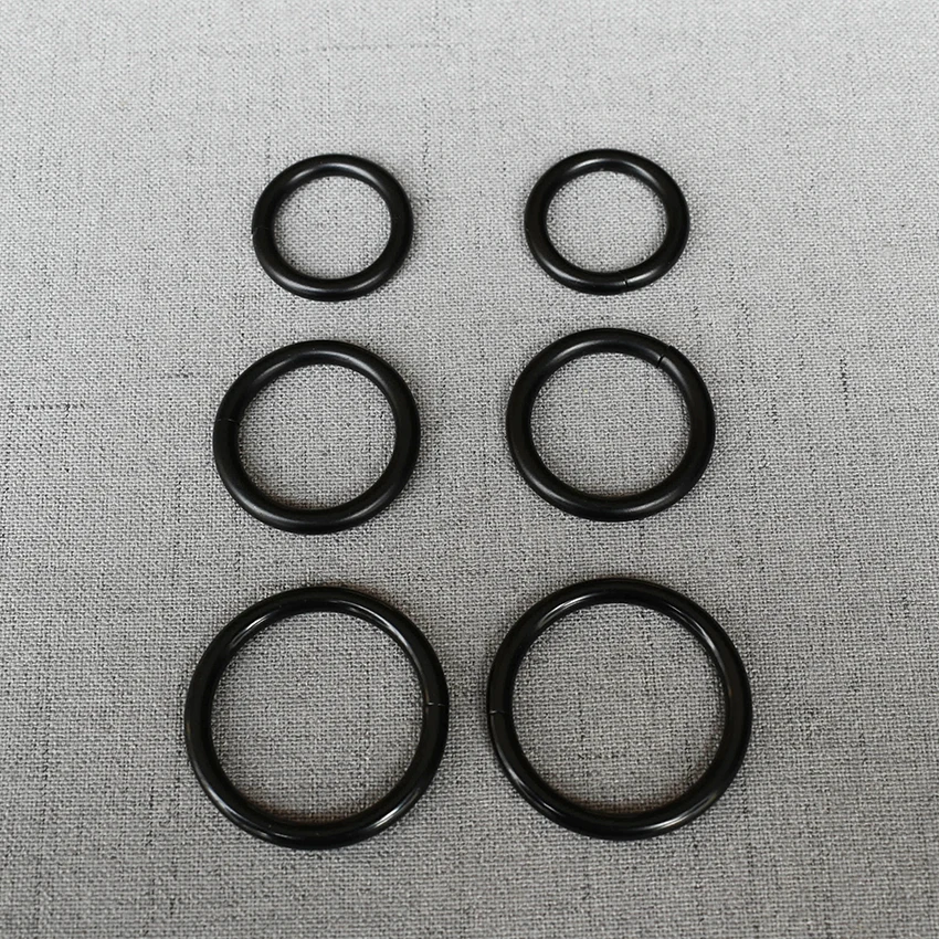 10 Pcs/Lot 15mm 20mm 25mm 32mm Black Metal Plated Non-Welded O Rings Adjustable Clip Buckles Hooks For Handbag Back