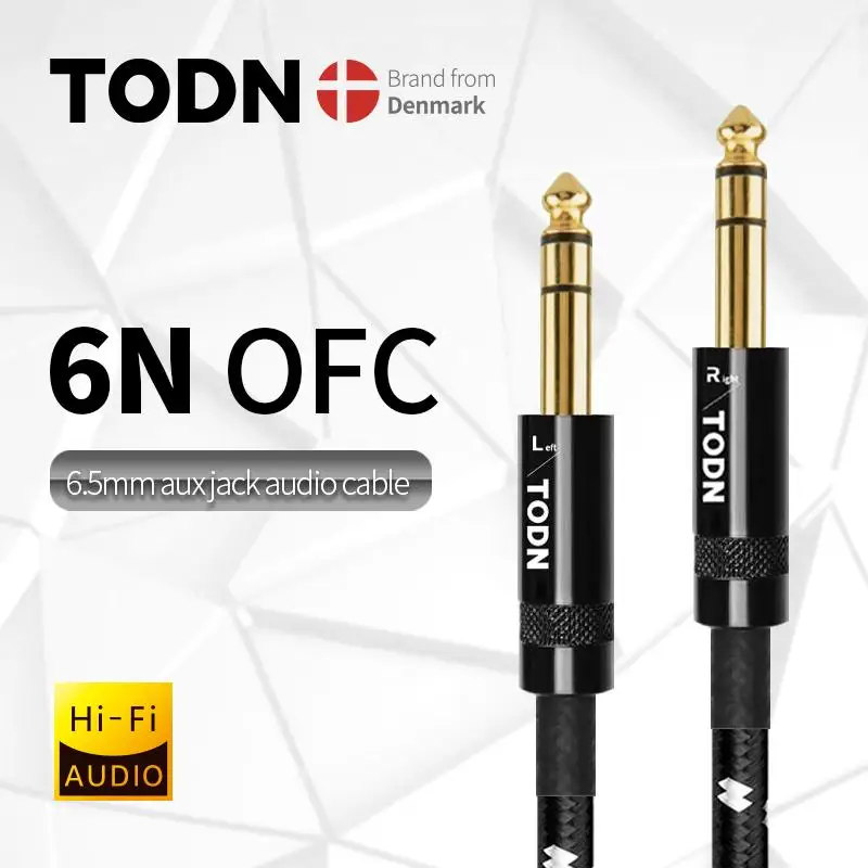 

TODN Audio Cable 6.5mm Jack To TODN 6.5mm Jack 6N OCC 1M,1.5M,2M,3M,5M,10M For Microphone,Guitar,Amplifier,CD Player,Speaker