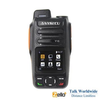 ANYSECU Y15 4G LTE 네트워크 라디오, 안드로이드 5.1, 4000mAh 배터리, POC GPS 스마트폰, Zello 또는 Real-ptt로 작동