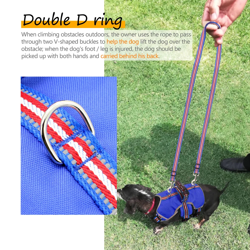 Nylon Reflective Large Dog  Harness Vest Leash No Pull Dog Harness For Medium Large Dogs Outdoor Hiking Harnesses With Handle