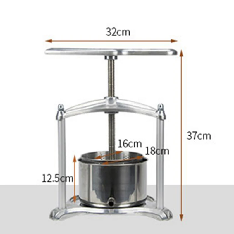 Presse-agrumes manuel en acier inoxydable 3L, presse-fruits, vin, séparation des résidus de jus de vinasse