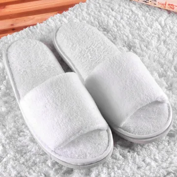 Thick sole non-Disposable Unisex Slippers Hotel Travel Spa Portable Slippers Home Guest Indoor Cotton Fabric Slipper Coral Soft