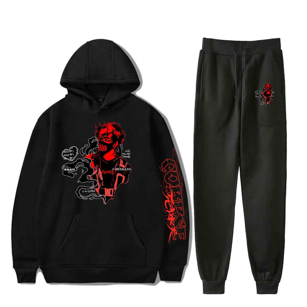 Corpse Husband  Print Fall Suit Hoodies Hooded Ankle Banded Pant Two Piece Set Street clothes the hoodies+pants