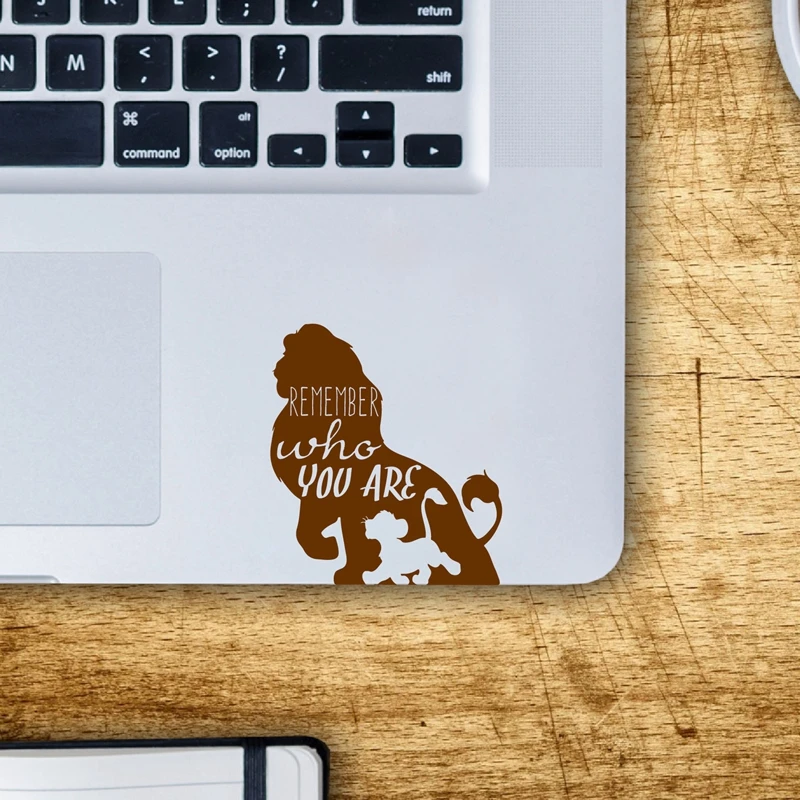 Lion King Remember Who You Are Vinyl Sticker Car Window Decor , Animal Silhouette Laptop Decals for Apple MacBook Pro Decoration