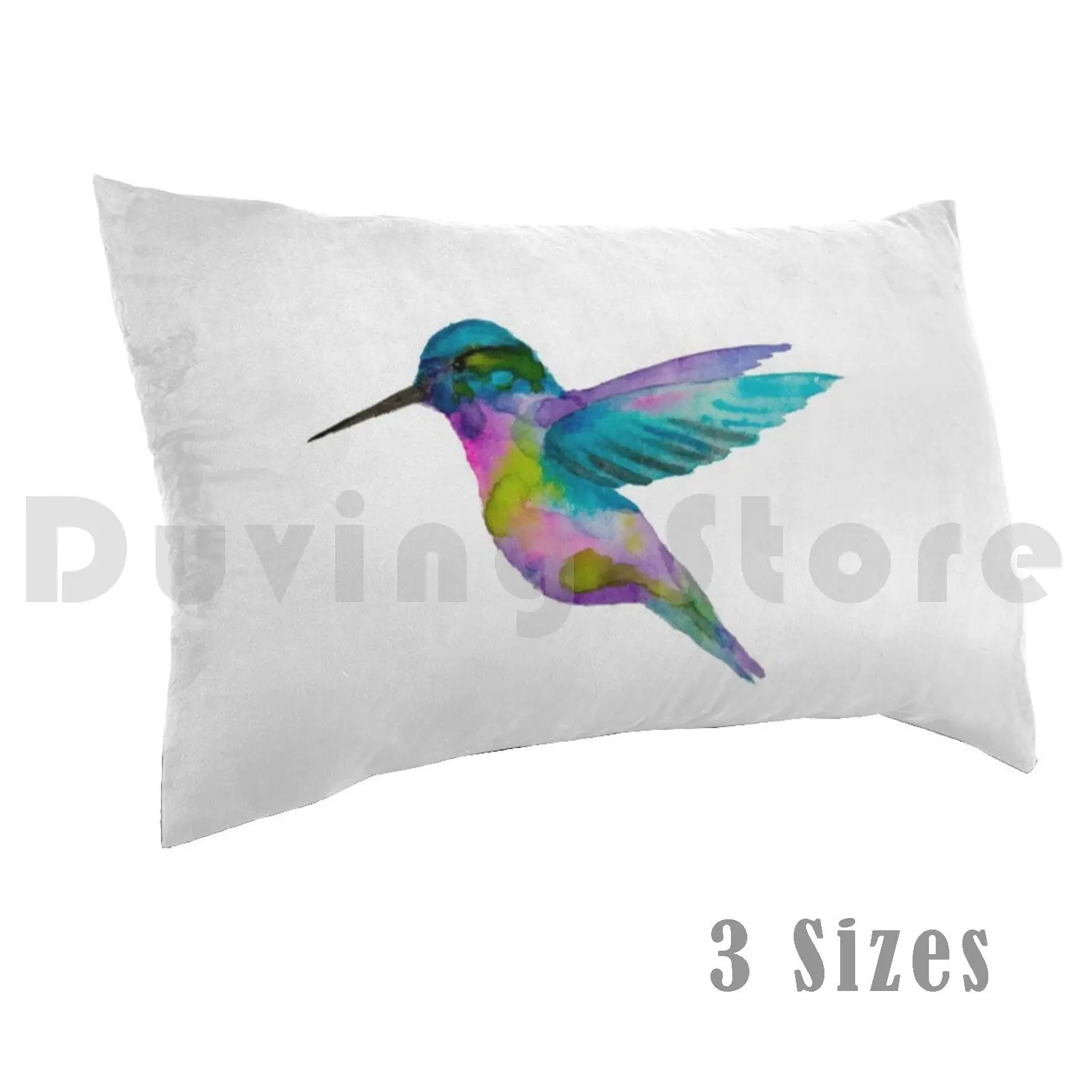 Dreamy Watercolor Hummingbird Pillow Case 20*30 Inch Watercolor Hummingbird Humingbird Pink Blue Flying Bird