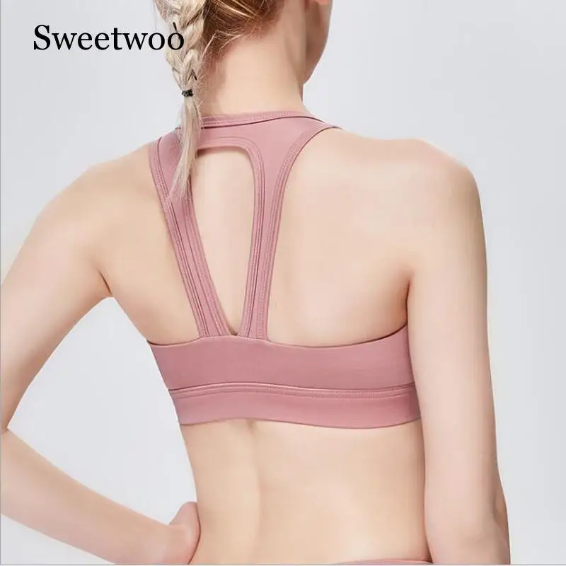 Soutien-gorge de sport pour femmes, respirant, à fort Impact, vêtements de course, de Yoga, d'entraînement, rembourré, sans fil, rose, bleu, violet, nouvelle collection 2019