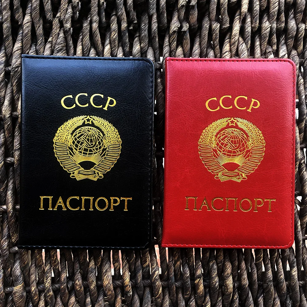 Russia Passport Cover CCCP Soviet Leather Covers for Passports Ussr Passport Holder Men Women Travel Organizer