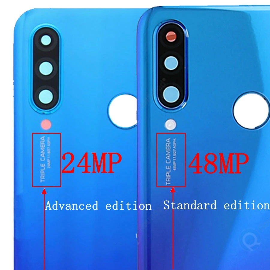 New Back Glass For Huawei P30 Lite Battery Cover Rear Door Housing Case +Camera Lens Huawei Nova 4e P30 Lite Battery Cover