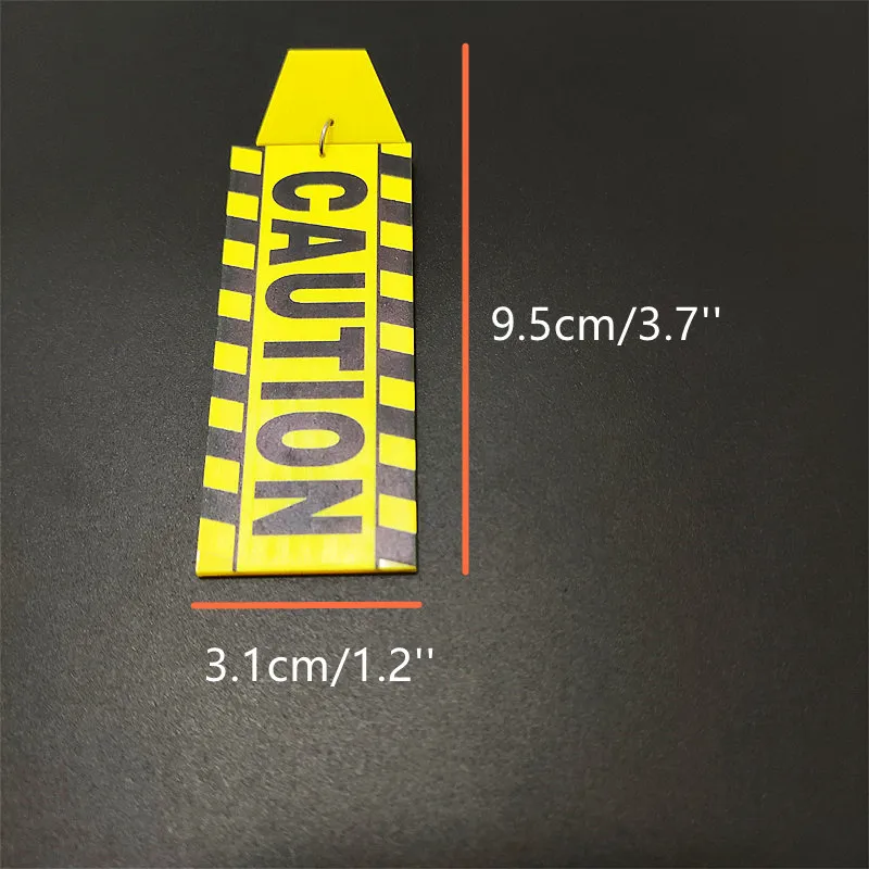 KUGUYS CAUTION Card Long Drop Earrings for Women HipHop Rock Punk Jewelry Accessories Acrylic Letters Festival Art Dancer Yellow