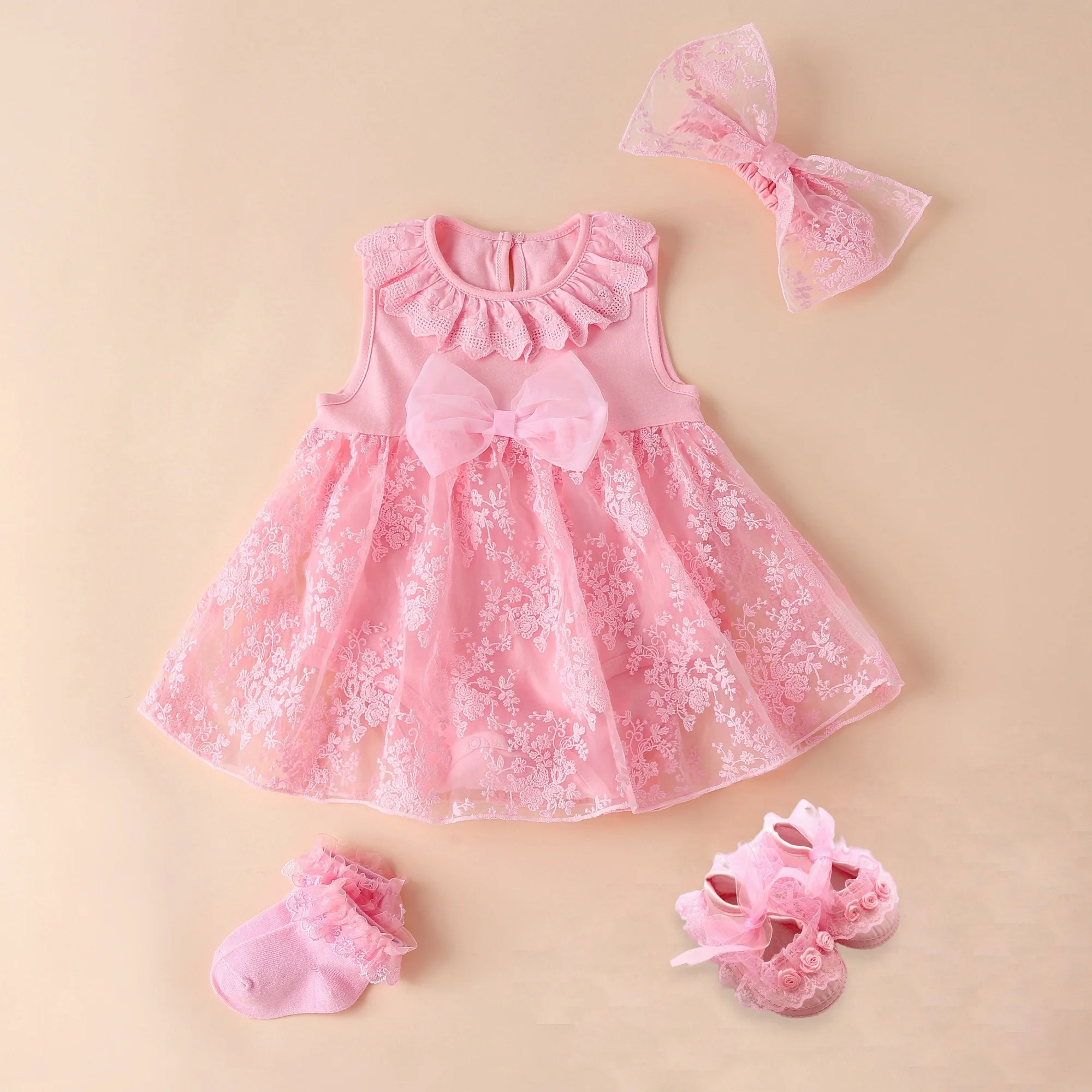 Ropa y vestidos para bebé recién nacido, Estilo Princesa de algodón, vestido de bautizo para bebé, 0, 3, 6 meses, 2020