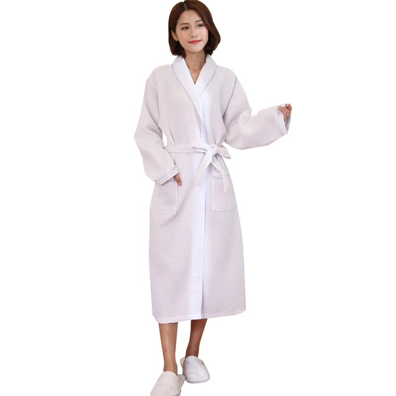 New Fashion Females Casual Home Bathrobe Solid color Sexy Cotton Toweling Terry Winter Warm Cotton Toweling Terry Robe