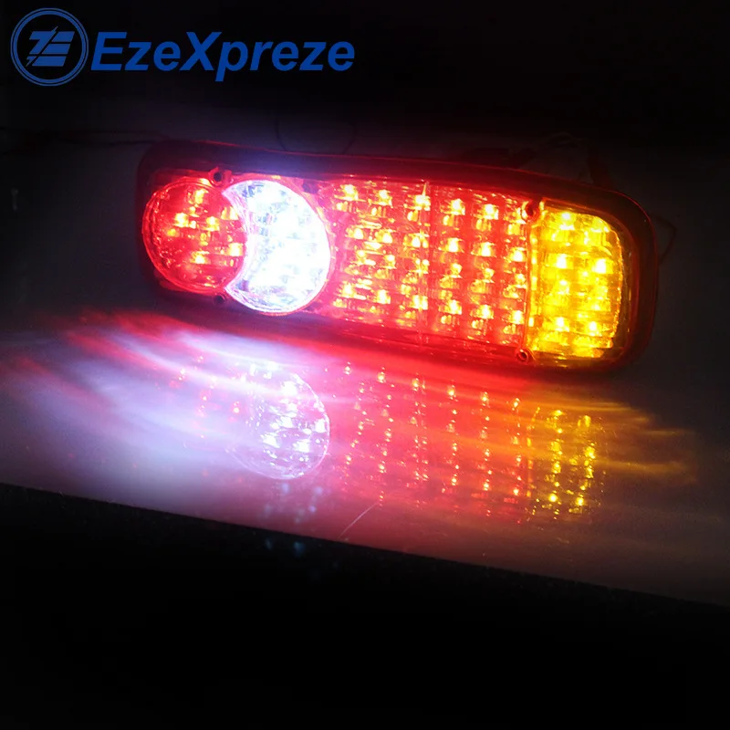Luz trasera impermeable para coche, lámpara LED de señal de giro, 2 piezas, 46 luces traseras de 24V, piezas traseras para remolque, camión