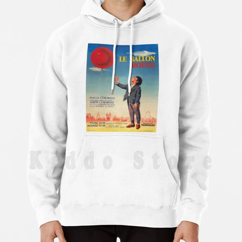 The Red Balloon-Vintage French Movie Poster Hoodie Long Sleeve The Red Balloon Le Ballon Rouge Balloon