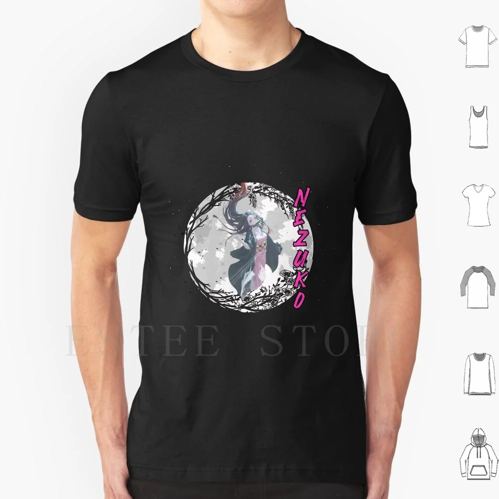 Camiseta Nezuko Moon Kimetsu No Yaiba de algodón con estampado Nezuko Demon Kimetsu No Yaiba Anime Inosuke Tanjiro Linda Manga Tanjirou Demon