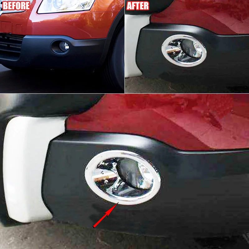 For Nissan Qashqai/Dualis J10 2007 2008 2009 Chrome Front Fog Light Lamp Cover Insert Trim Foglight Molding Garnish Accent Frame