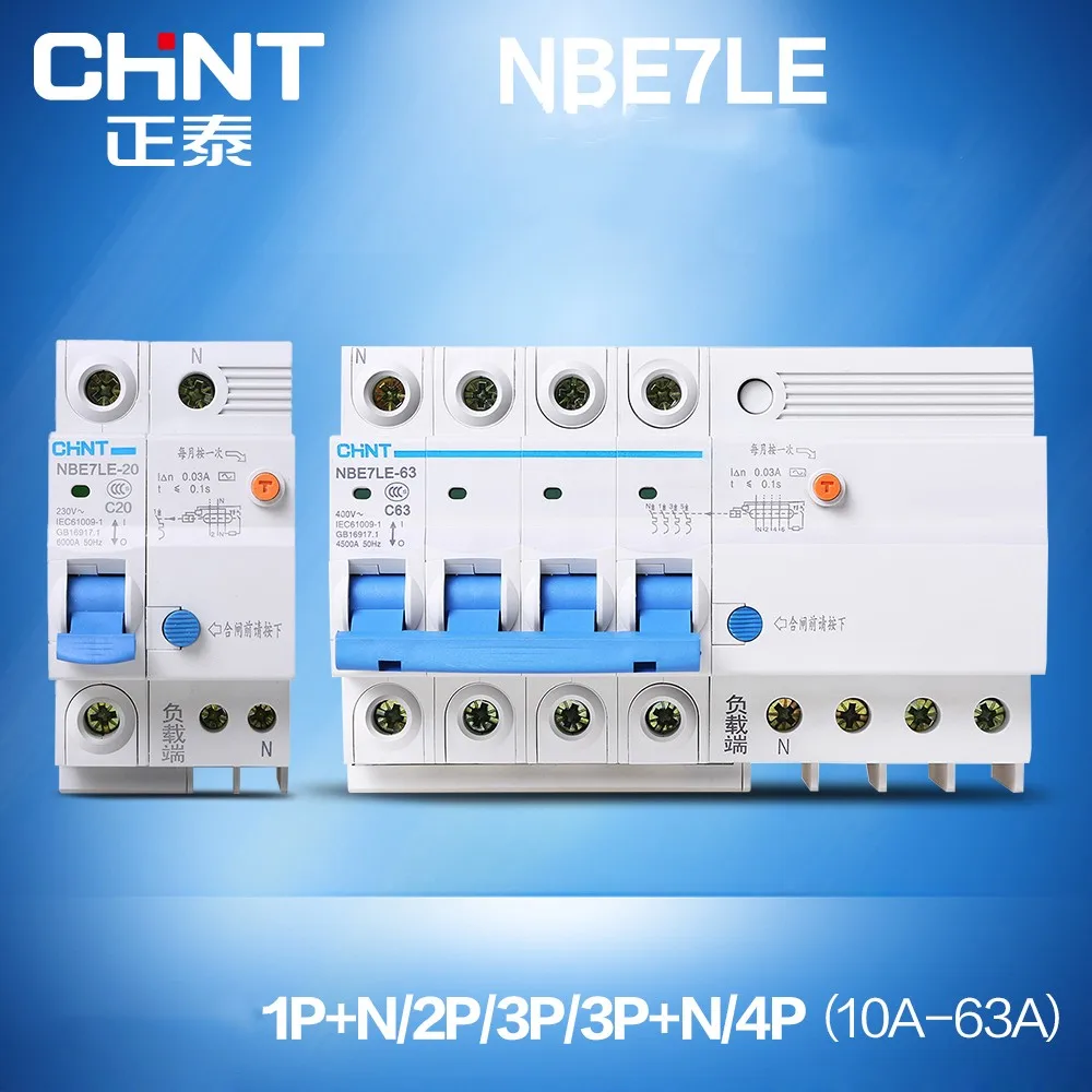 CHINT Brand Original Residual Earth Leakage Circuit Breaker Home Leakage Protector RCBO Current Protection MCB ELCB NBE7LE