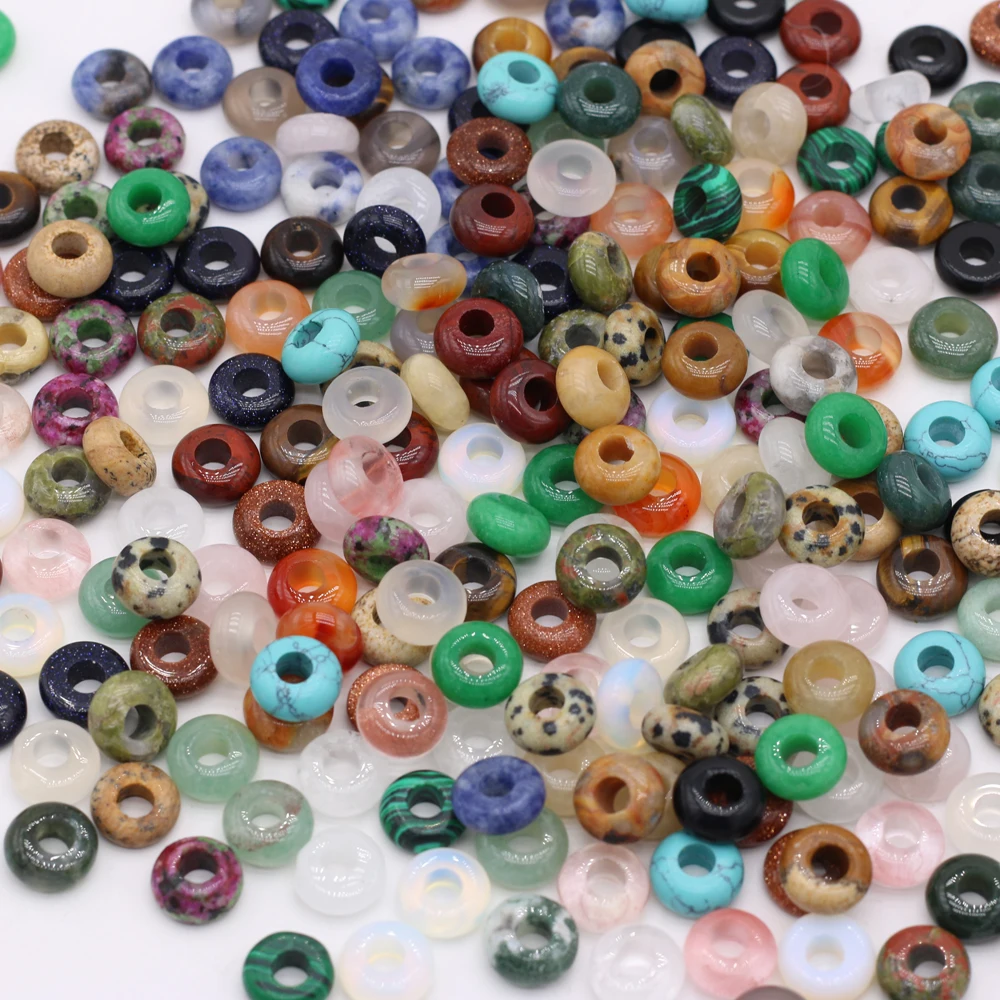 50Pcs/pack Wholesale Natural SemStone Abacus-shape Large-hole Bead Making DIY Necklace Bracelet Earring  Jewelry Gift 5x10mm