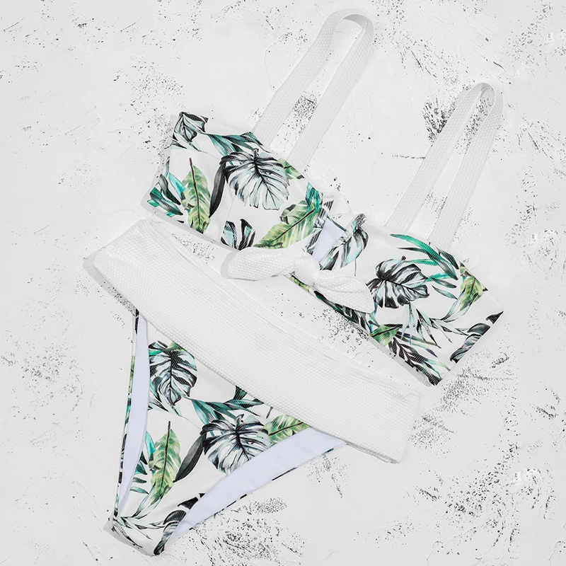 ZTVitality feuille imprimé nœud Bikinis Push Up Bikini 2025 nouveauté soutien-gorge rembourré à armatures taille moyenne maillot de bain Sexy maillots de bain femmes