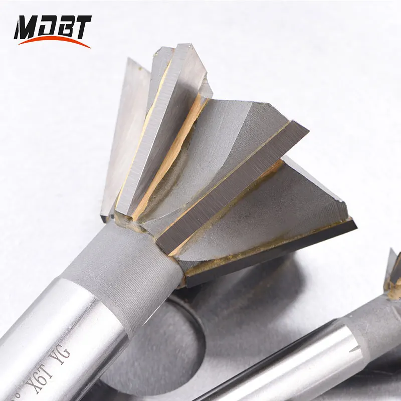 1PC 45/60 Degrees YG8 Dovetail Groove Milling Hard Alloy Milling Cutter Processing Copper Aluminum Cast Iron Diameter 16-60mm