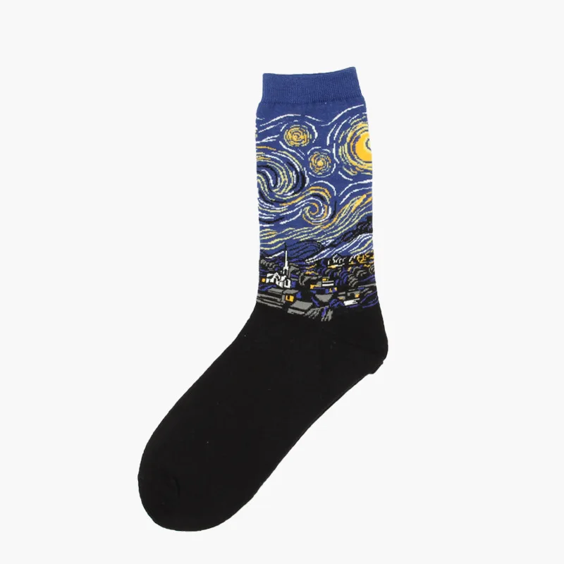 Retro Art Renaissance Oil Painting Socks Van Gogh Polyester Mona Lisa Gustav Klimt Long Sock Winter Autumn Cotton Men Women Sock