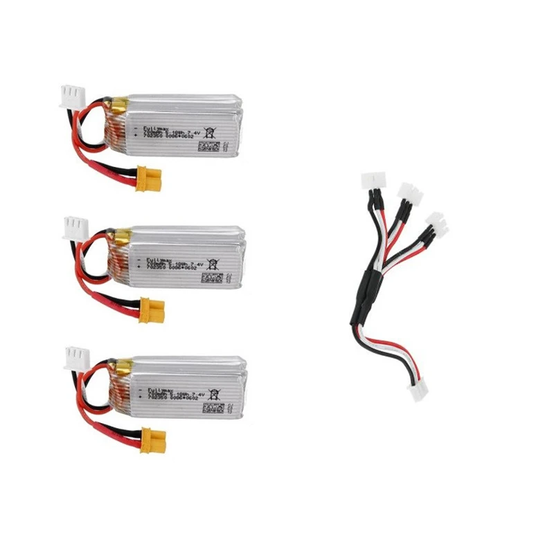 

JJRC M03 / E160 RC Helicopter 3PCS 7.4V 700mAh 25C Lipo Battery + 3 In 1 Charging Cable Spare Parts Accessories M03-025