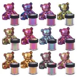 5g Mirror Chameleons Pigment Pearlescent Epoxy Resin Glitter Magic Discolored Powder Kit Resin Colorant Jewelry Making Tools