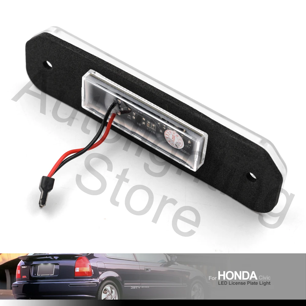 2X For Honda Civic EJ EK 96-98 CR-X Del Sol 93-97 6th Gen LED License Number Plate Light Lamp Canbus Error Free OEM#34100S04A01
