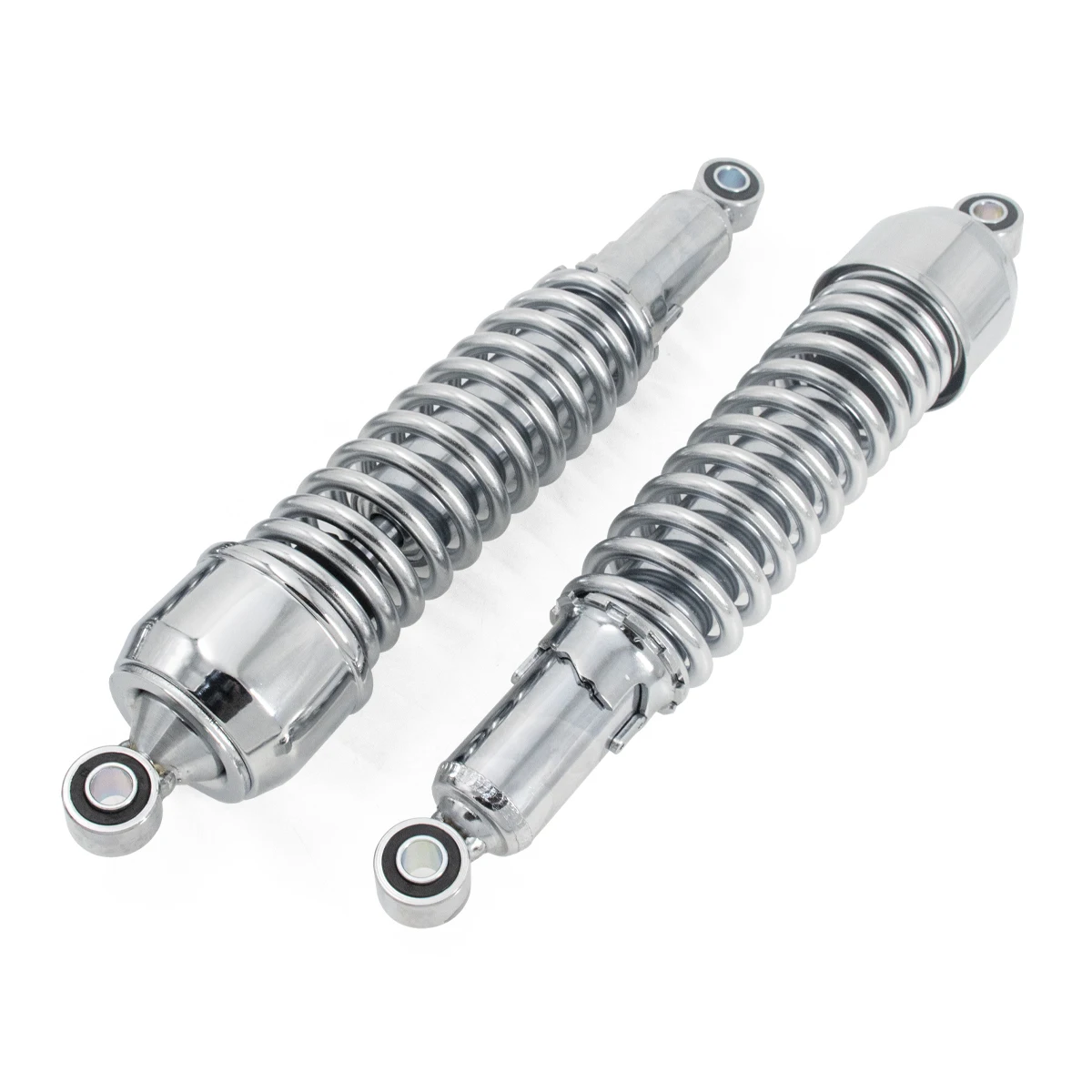 330mm 370mm Hole to Hole Length 7.5mm Spring Motorcycle Aluminum Silver Shock Absorbers