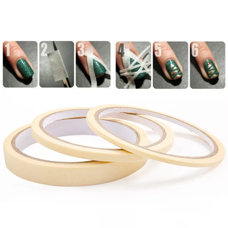 3PC/Set Nail Art Tape Roll Wrap Adhesive Decoration Edge Guide Tip DIY Strip Sticker Manicure Tool Stripe Creative Mask Pattern