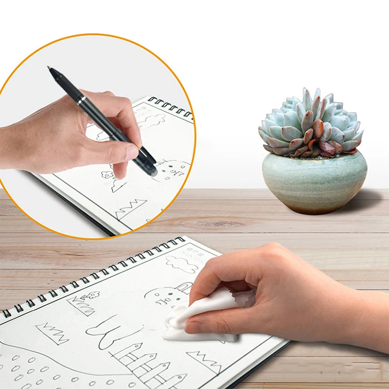 Smart Reusable Erasable Notebook Microwave Wave Cloud Erase Notepad With Pen A4