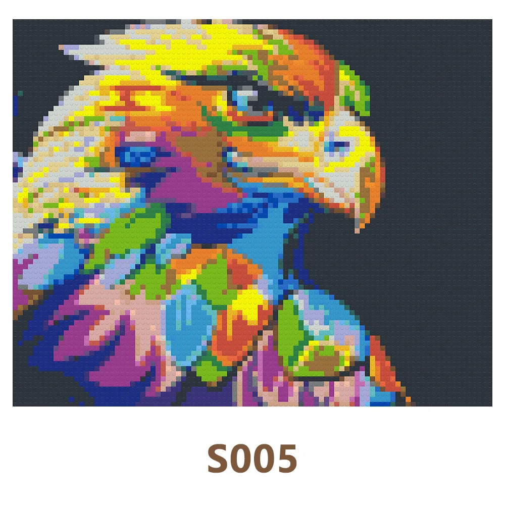 Painting Mosaic Home Eagle Animal DIY Decor S005 Building Blocks Toys Wall Art Painting Pixel Decoration Creative Pop Mural Gift