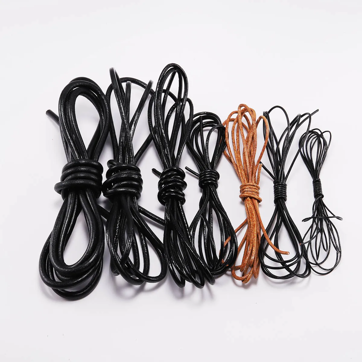 2 Meters 3 Colors Retro Genuine Leather Cord 2-10mm Flat Strand Cow Leather Rope Fit Necklace Bracelets DIY Jewelry Accessories