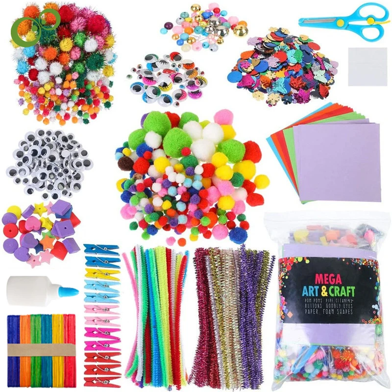 Arts and Crafts Supplies for Kids Crafts Toys with Sequins Diamond Sticker  Foam All in One DIY School Crafting Project for Kids