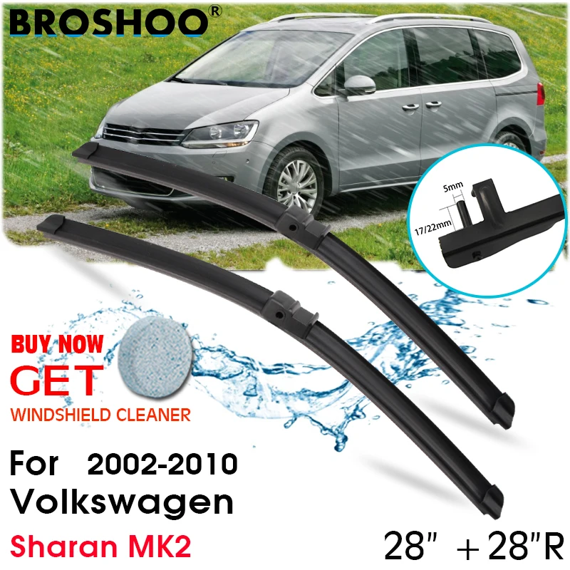 

Car Wiper Blade Front Window Windscreen Windshield Wipers Blades Auto Accessories 28"+28"R For Volkswagen Sharan MK2 2002-2010