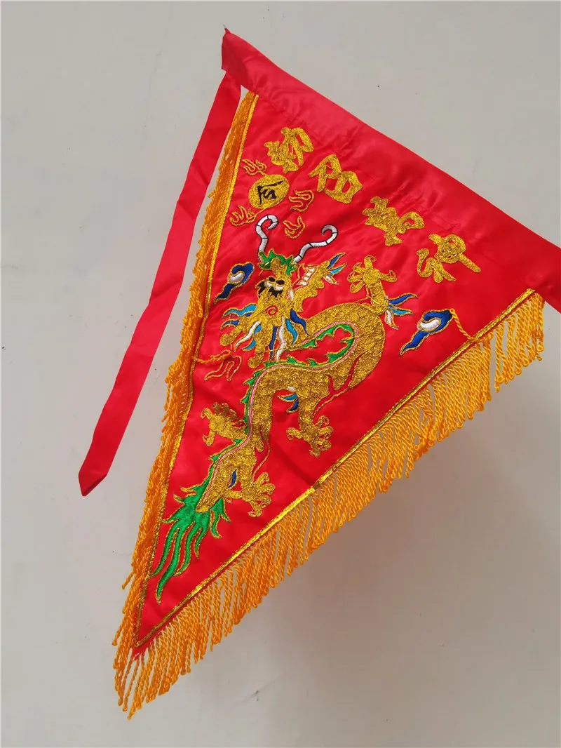

Taoist supplies, fine embroidery dragon and Phoenix flag, Golden Dragon flag, chizhao Pantheon dragon flag, single-sided