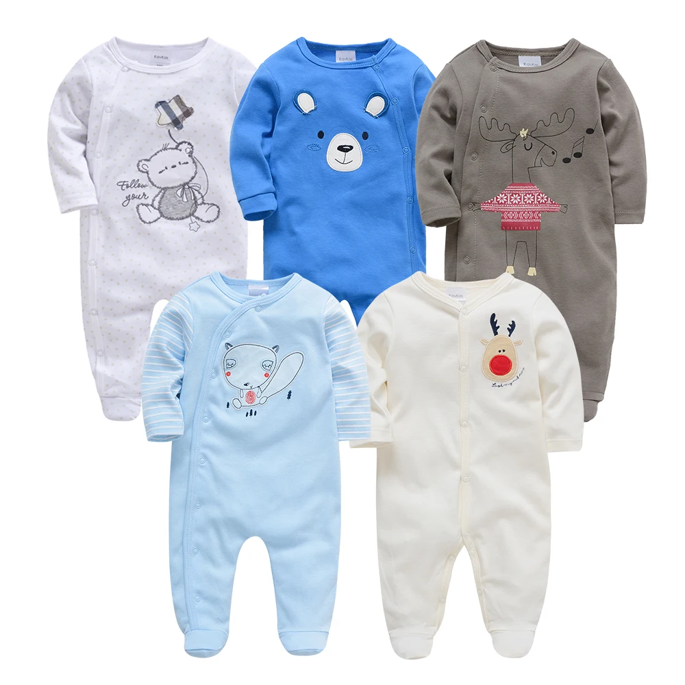 Newborn Toddler Baby Boy Girl Clothes Cute Bear Dinosaur Print Jumpsuit Long Sleeve pijama bebe recien nacido Roupas bebe de