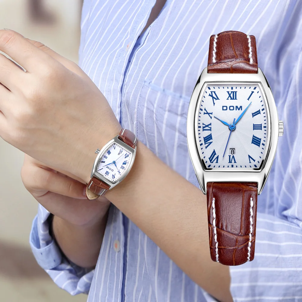 DOM Genuine watch Brand Luxury Women Watches Dom G-1012 Business Rose Gold Stainless Steel Ladies Quartz Calendar Wrist watch