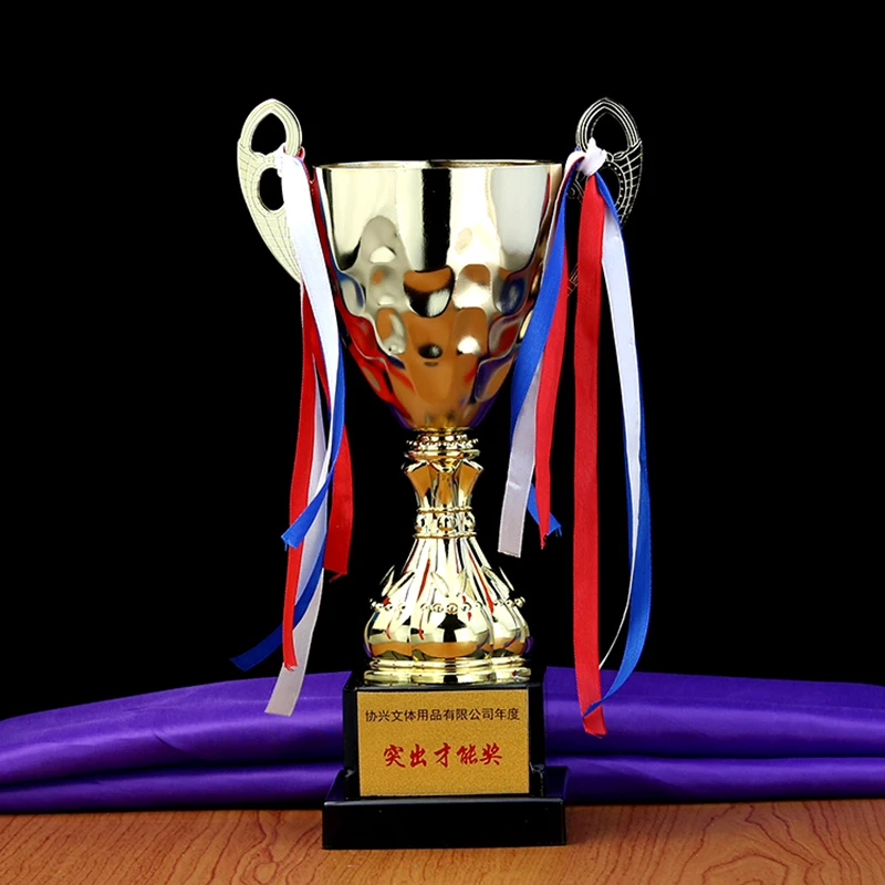 

XH2083 Trophy Cup Award Contest Business Award Customize Trophy Golden Plating Team Sports Competition Craft Souvenir