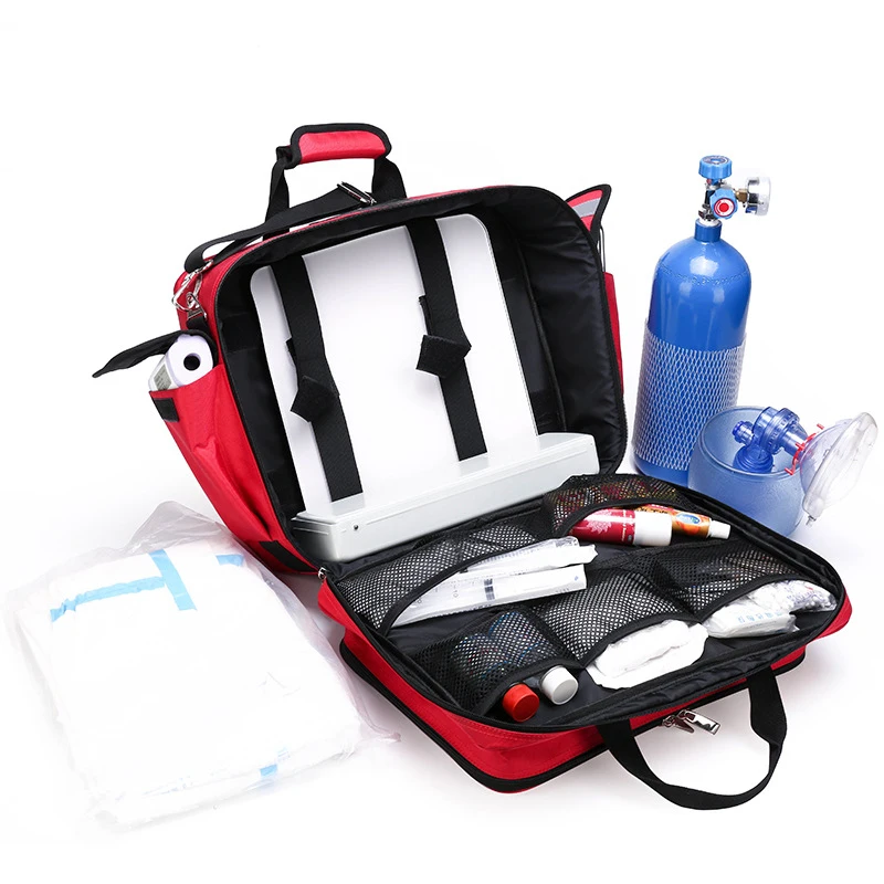 Outdoor First Aid Kit Medical Bag Multi-pockets Ilsolation Large Storage Multipurpose Portable Emergency Travel Nylon Zipper Bag