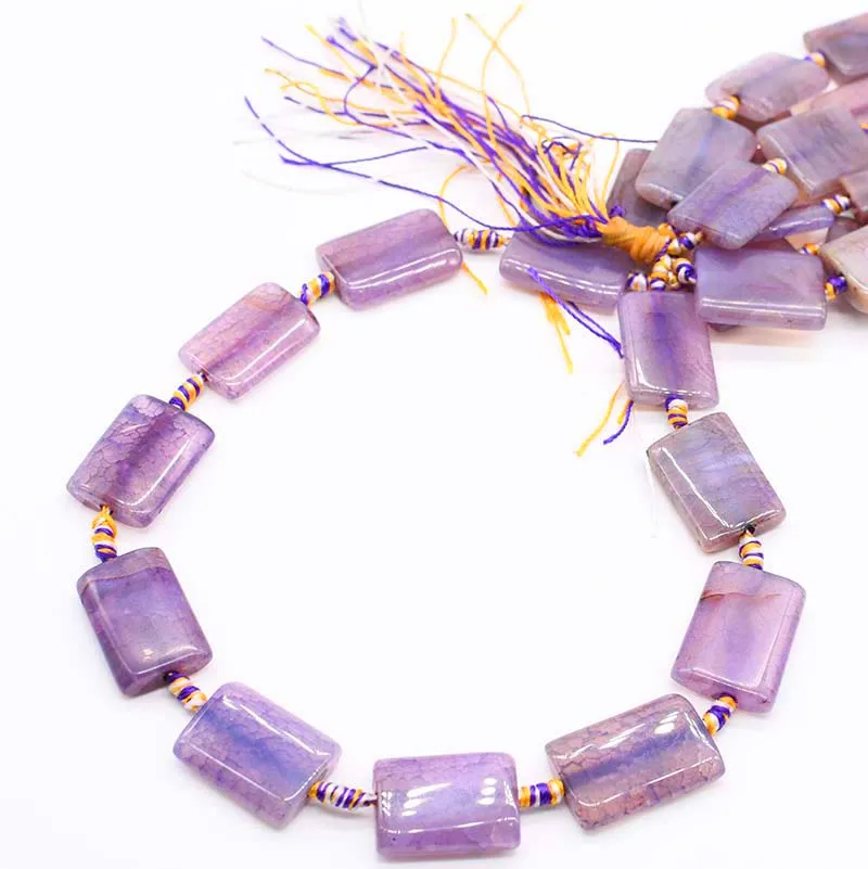 

1 strands/lot 41mm Natural purple rectangular Agates smooth stone beads For DIY Necklace Bracelets Jewelry Making 15"