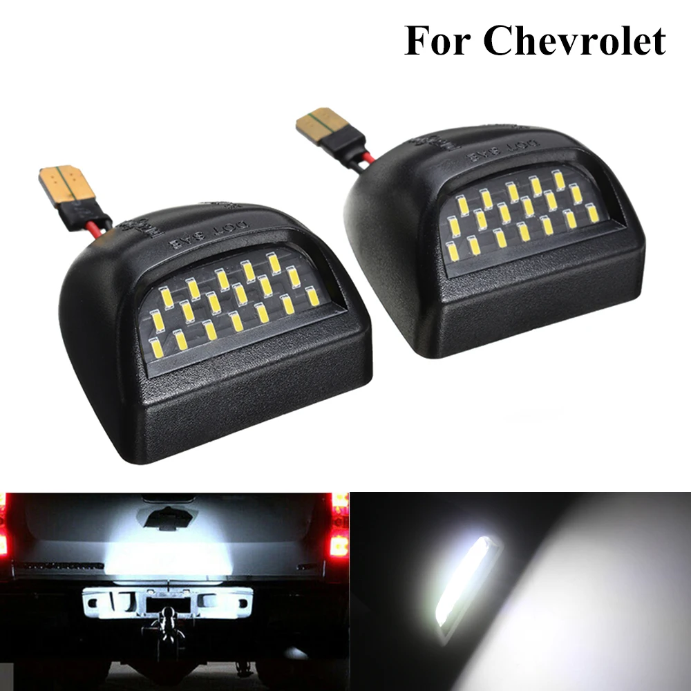 

2 pcs 6000K White 18 LED Car Number Plate Light Truck License Plate Lamp For Chevrolet Silverado GMC Sierra 1500 2500 3500