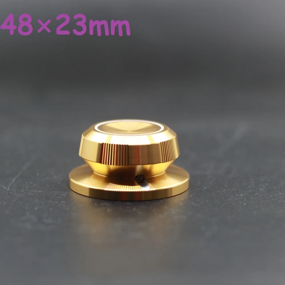 

48×23mm CNC Gold Aluminum Power Amplifier Knob 48mm DIY Enclosure Potentiometer Handle Anodized Quality Switch