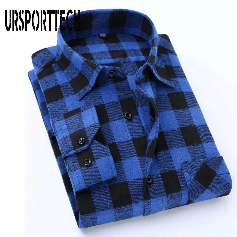 Plaid Shirt Men Autumn Winter Flannel Checkered Shirt Men Shirts Long Sleeve Chemise Homme Cotton Flannel Male Check Shirt